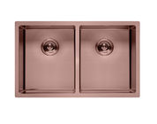 Rose Gold Double Bowl Double Drainer Sink Radius 10 Stainless Steel 304