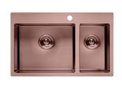 Rose Gold Double Bowl Double Drainer Sink Radius 10 Stainless Steel 304