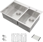 33 Inch Drop In SUS304 Stainless Steel Kitchen Sink Easy Cleanning
