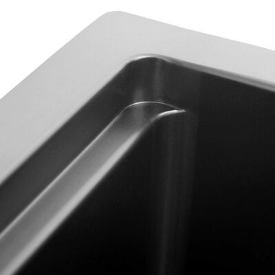 Luxury Modern Top mount Black 304 Stainless Steel Sink 1.2/1.5mm thick Handmade Ledge Kitchen Sink brushed finish Undermount Workstation Sinks With Accessories