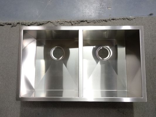 Professional Production Sink Factory Prices Handmade Brushed Sink For Apartment Hotel Kitchen Undermount Double Bowls 304 Stainless Steel Kitchen Sinks
