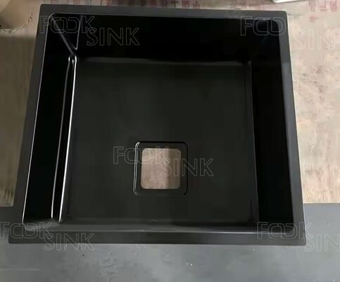 Πολυλειτουργικοί Μαύροι 54x44cm 304 Νεροχύτες Κουζίνας από Ανοξείδωτο Ατσάλι PVD Προσαρμοσμένο μέγεθος Χειροποίητος Νεροχύτης Κουζίνας Drop In Ηχομονωμένος Νεροχύτης